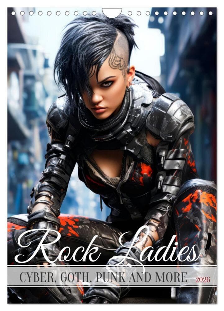 ROCK LADIES Cyber, goth, punk and more (Wall Calendar 2026 DIN A4 portrait), CALVENDO 12 Month Wall Calendar