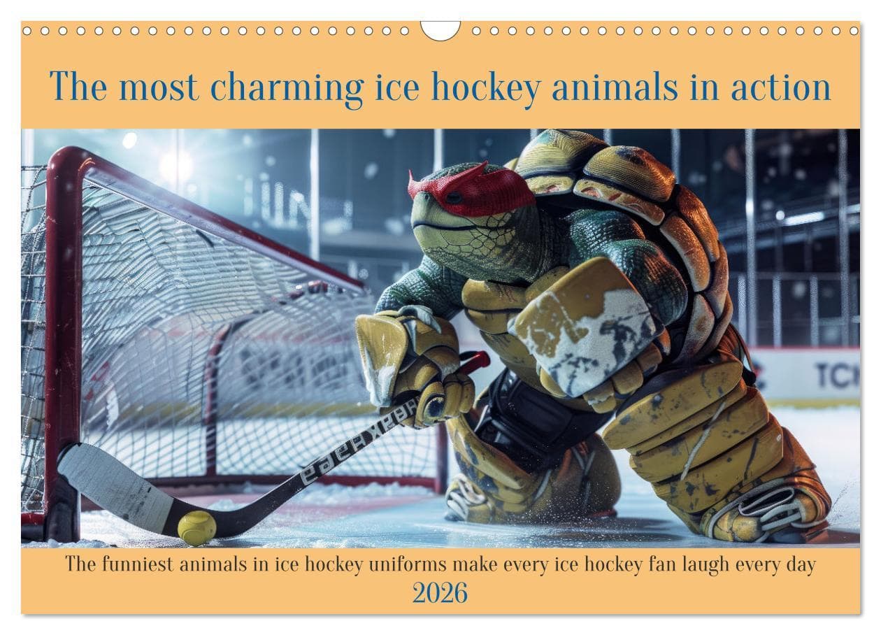 The most charming ice hockey animals in action (Wall Calendar 2026 DIN A3 landscape), CALVENDO 12 Month Wall Calendar