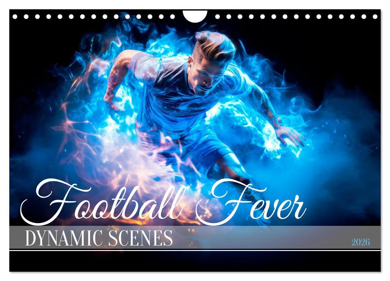 FOOTBALL FEVER Dynamic scenes (Wall Calendar 2026 DIN A4 landscape), CALVENDO 12 Month Wall Calendar