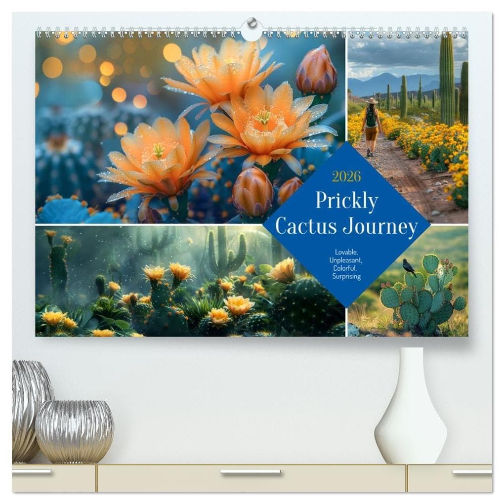 Prickly Cactus Journey (High Quality Premium Wall Calendar 2026 DIN A2 landscape),CALVENDO 12 Month Wall Calendar