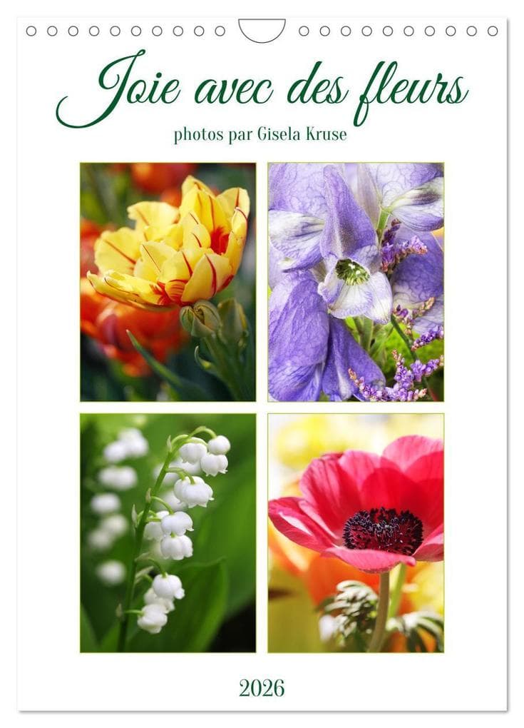 Joie avec des fleurs (Calendrier mural 2026 DIN A4 horizontal), CALVENDO calendrier mensuel