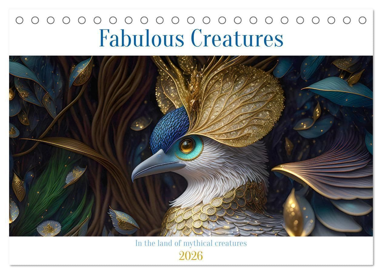 Fabulous creatures - In the land of mythical creatures (Desk Calendar 2026 DIN A5 landscape), CALVENDO 12 Month DeskCalendar