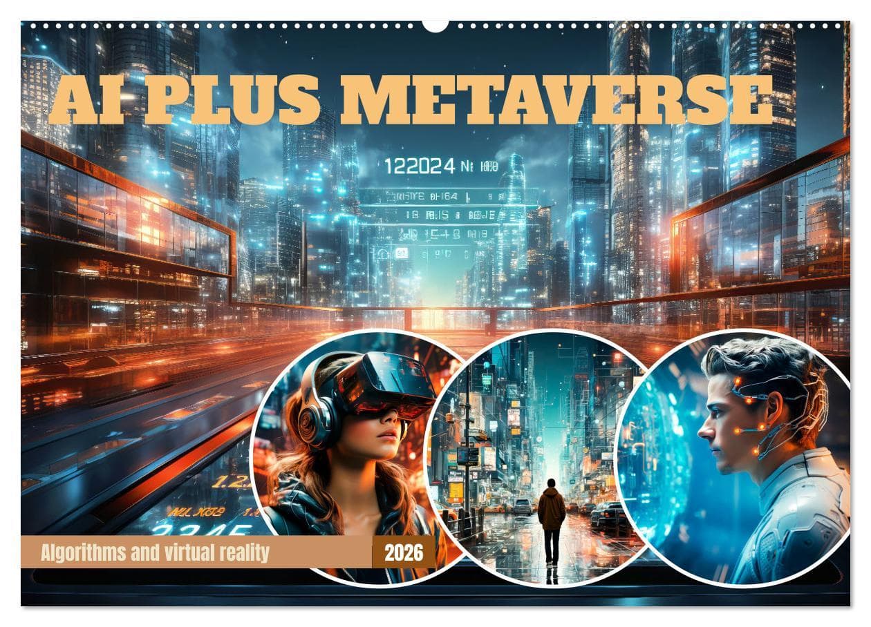 AI PLUS METAVERSE Algorithms and virtual reality (Wall Calendar 2026 DIN A2 landscape), CALVENDO 12 Month Wall Calendar