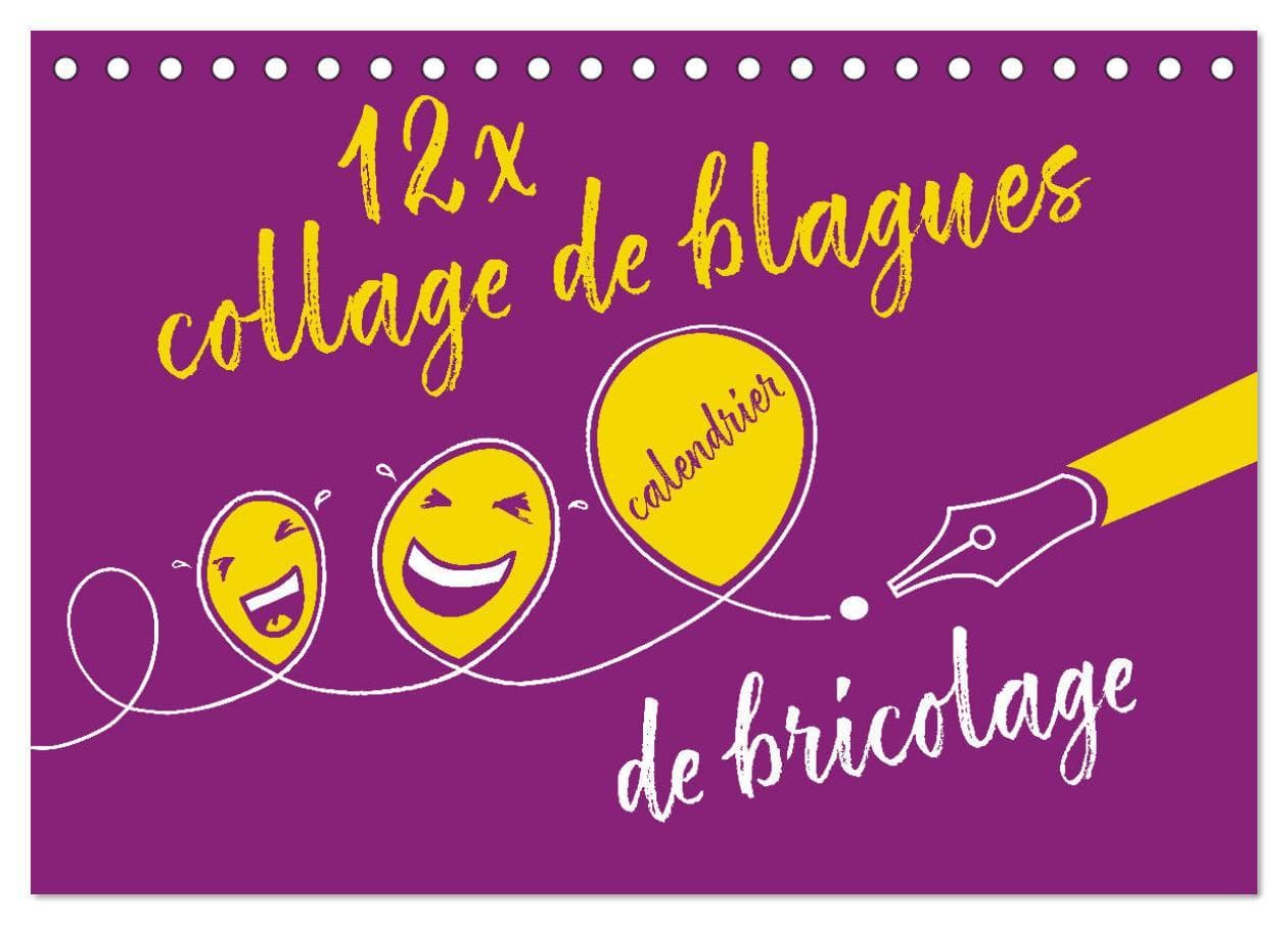 12 x collage de blagues - calendrier de bricolage (Calendrier de bureau 2026 DIN A5 vertical), CALVENDO calendrier mensuel