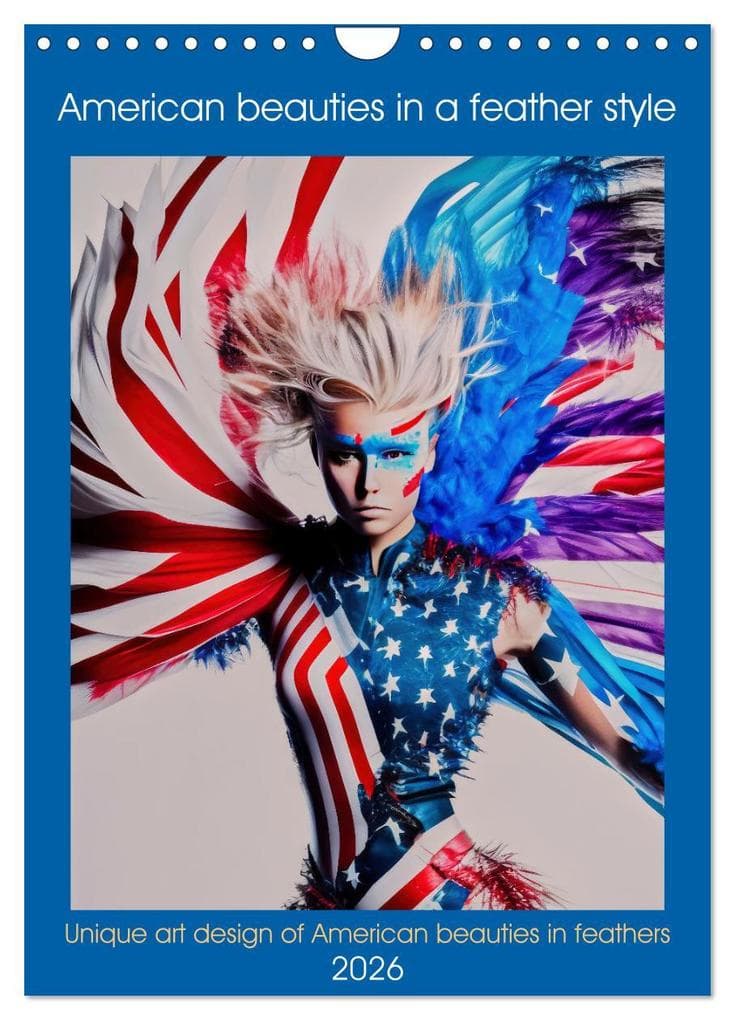 American beauties in a feather style (Wall Calendar 2026 DIN A4 portrait), CALVENDO 12 Month Wall Calendar