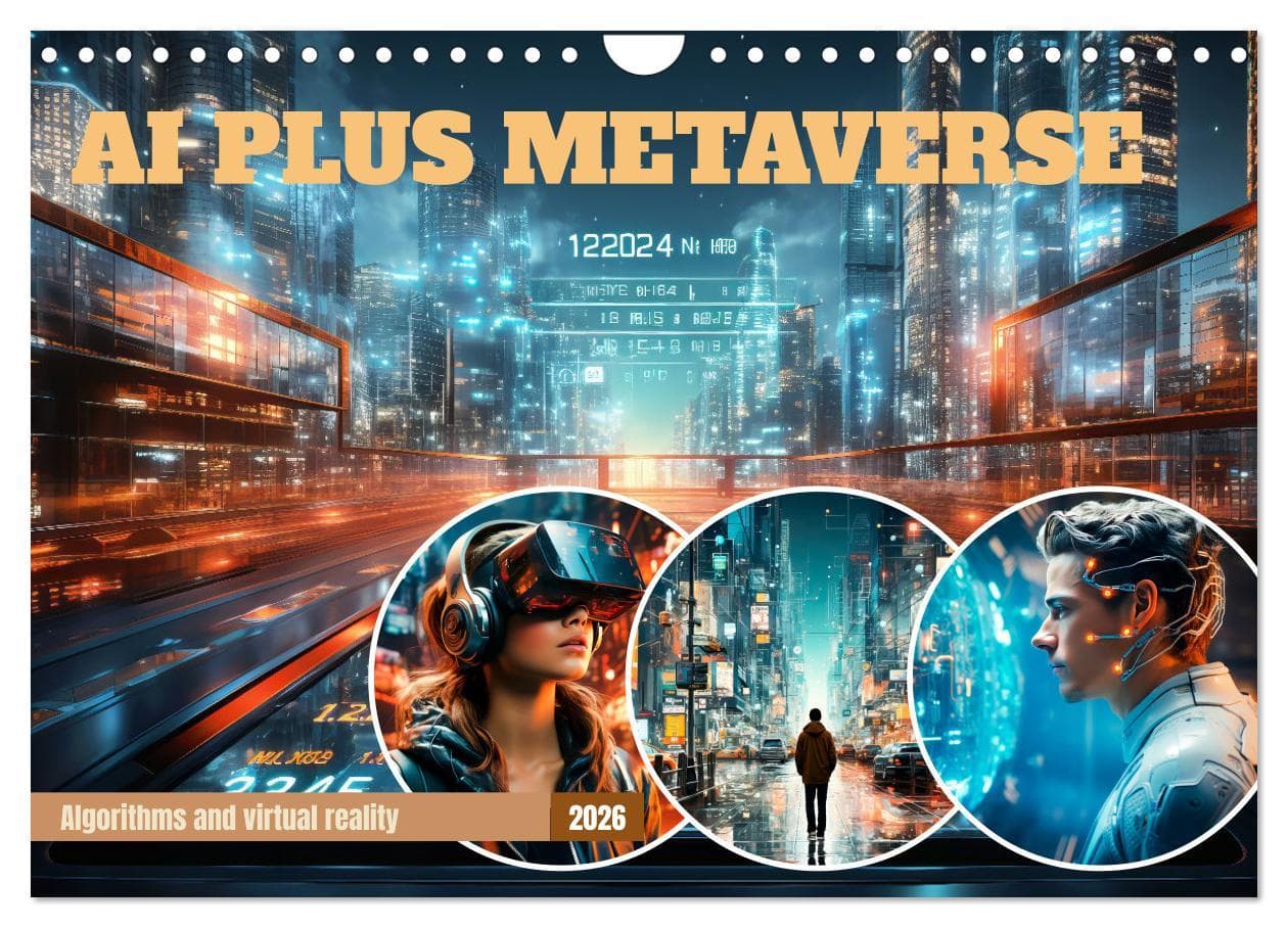 AI PLUS METAVERSE Algorithms and virtual reality (Wall Calendar 2026 DIN A4 landscape), CALVENDO 12 Month Wall Calendar