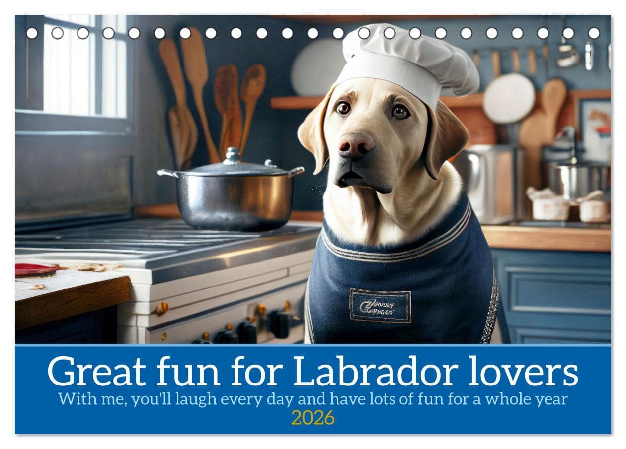 Great fun for Labrador lovers (Desk Calendar 2026 DIN A5 landscape), CALVENDO 12 Month DeskCalendar