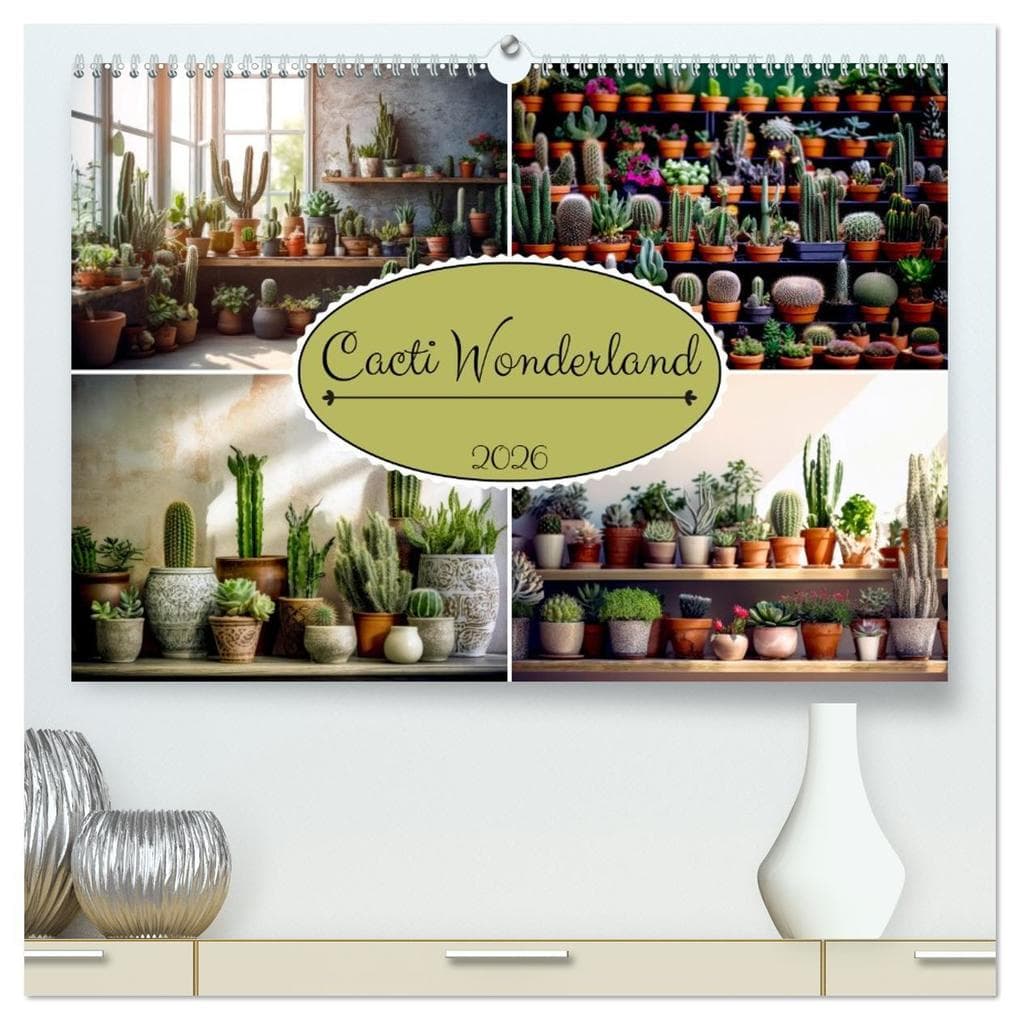 Cacti Wonderland (High Quality Premium Wall Calendar 2026 DIN A2 landscape),CALVENDO 12 Month Wall Calendar