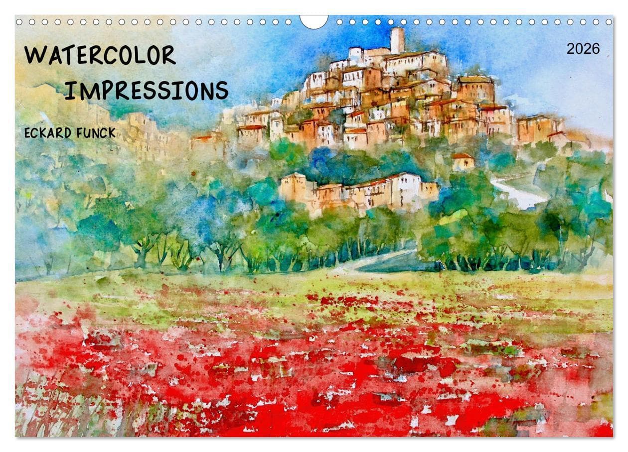 WATERCOLOR IMPRESSIONS (Wall Calendar 2026 DIN A3 landscape), CALVENDO 12 Month Wall Calendar