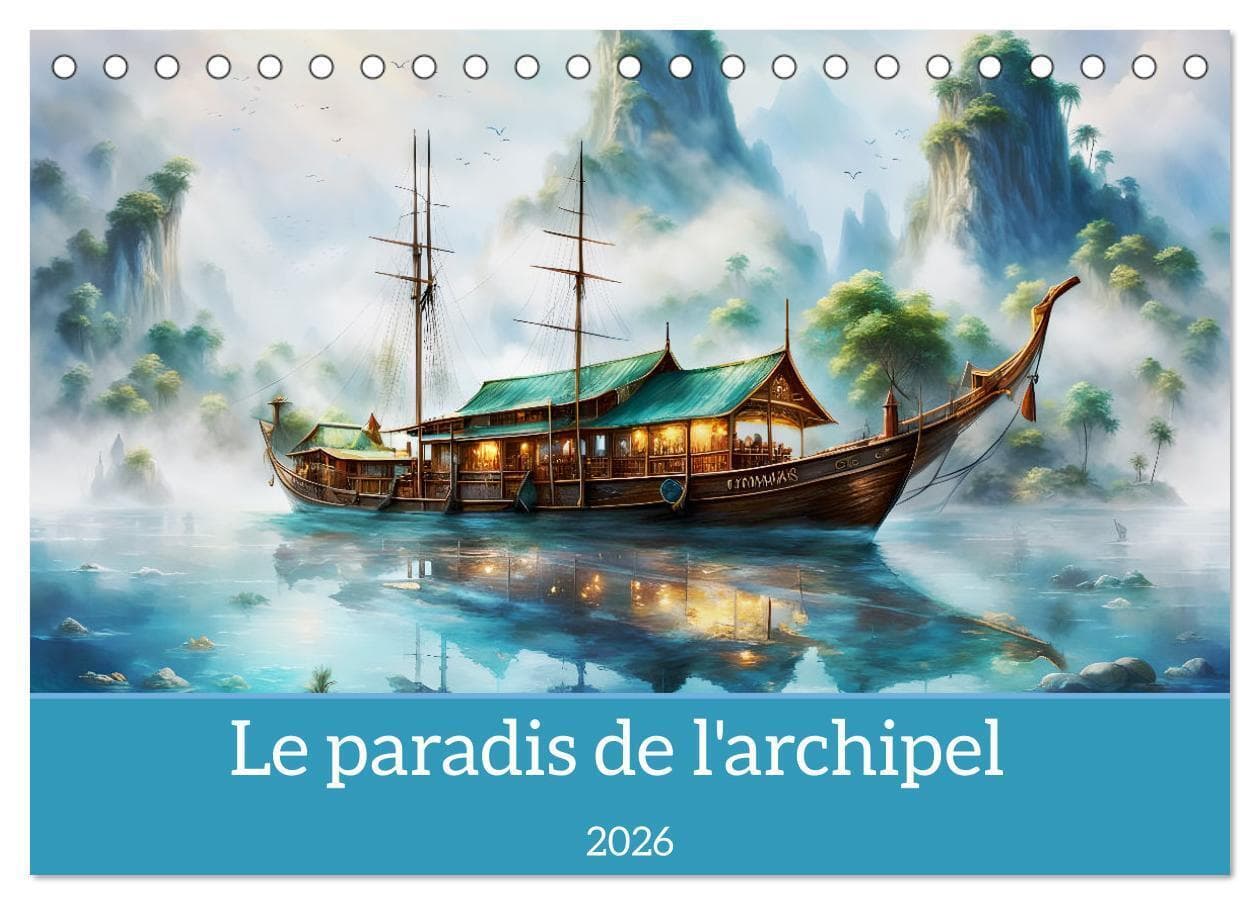 Le paradis de l'archipel (Calendrier de bureau 2026 DIN A5 vertical), CALVENDO calendrier mensuel