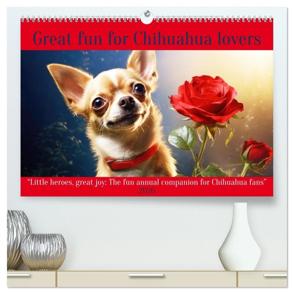 Great fun for Chihuahua lovers (High Quality Premium Wall Calendar 2026 DIN A2 landscape),CALVENDO 12 Month Wall Calendar
