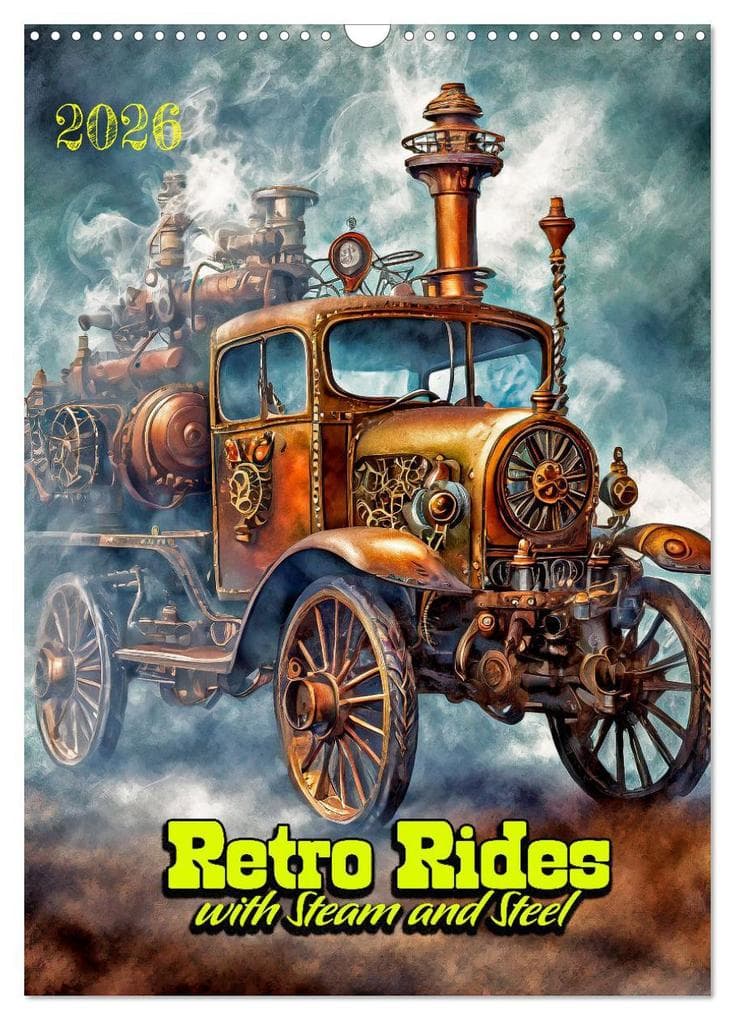 Retro Rides with Steam and Steel (Wall Calendar 2026 DIN A3 portrait), CALVENDO 12 Month Wall Calendar
