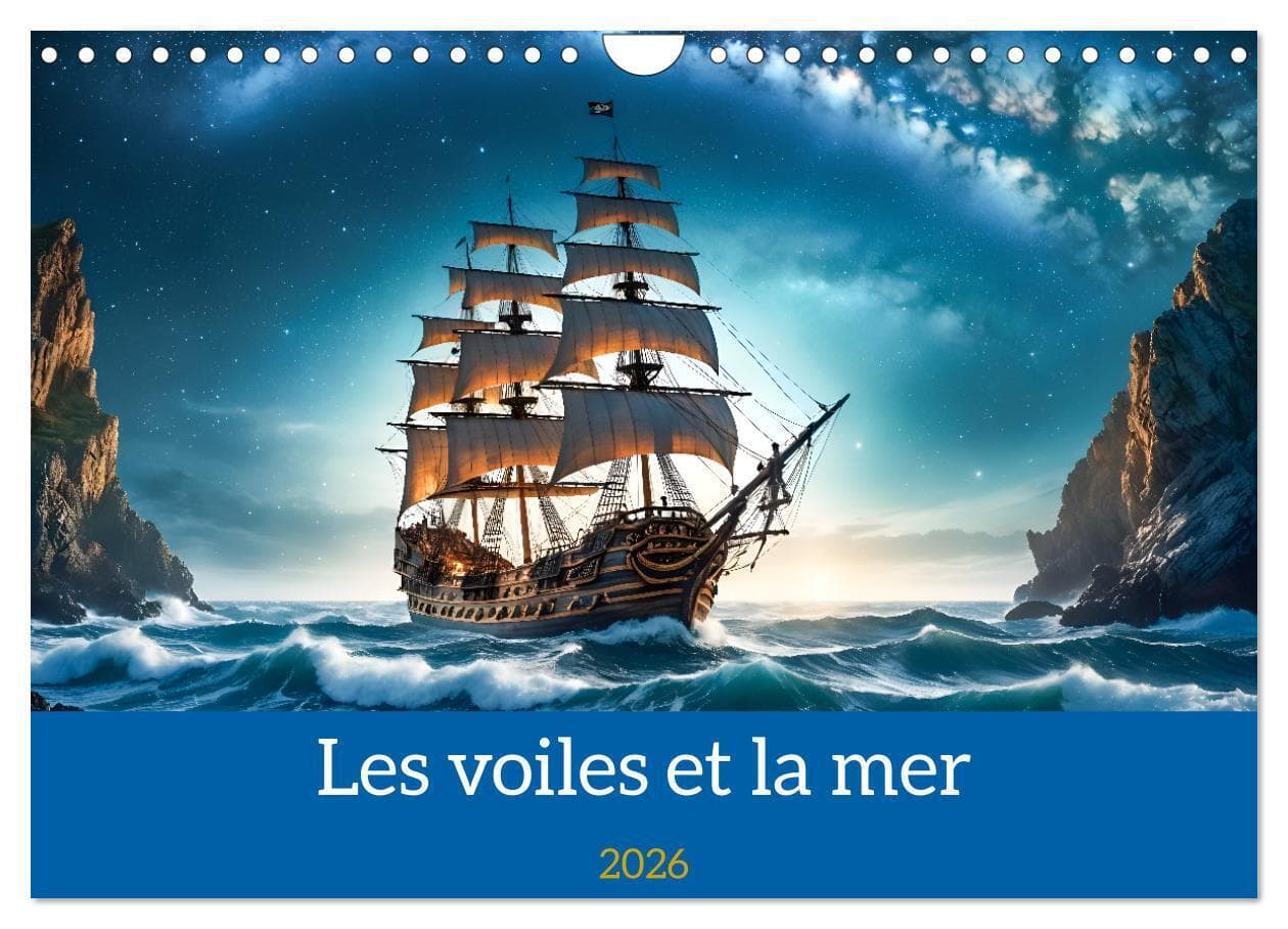 Les voiles et la mer (Calendrier mural 2026 DIN A4 vertical), CALVENDO calendrier mensuel