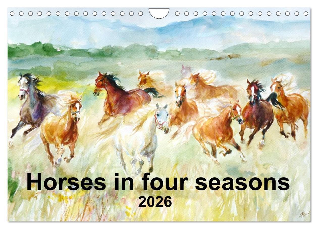 Horses in four seasons 2026 (Wall Calendar 2026 DIN A4 landscape), CALVENDO 12 Month Wall Calendar