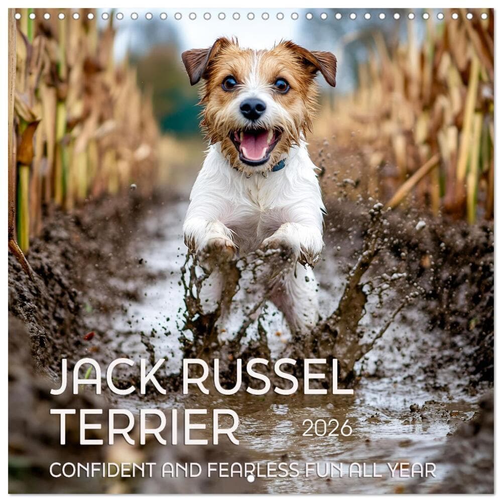 Jack Russel Terrier - Confident and Fearless Fun All Year (Wall Calendar 2026 12 × 12 Inch) CALVENDO