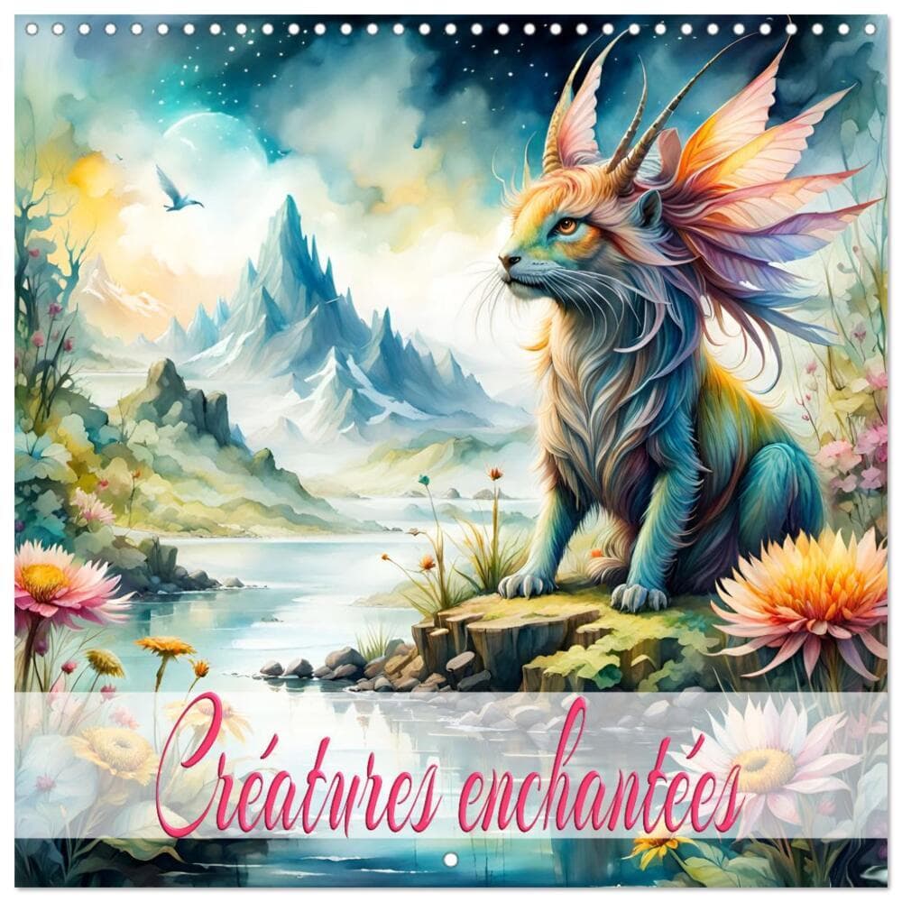 Créatures enchantées (Calendrier mural carré 2026 30x30 cm) Calendrier double avec une page pour vos