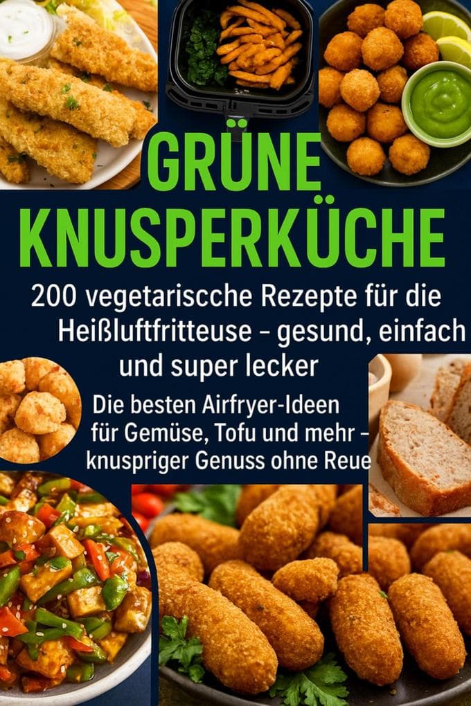Grüne Knusperküche 200 Vegetarische Rezepte für die Heißluftfritteuse gesund, einfach Und super lecker