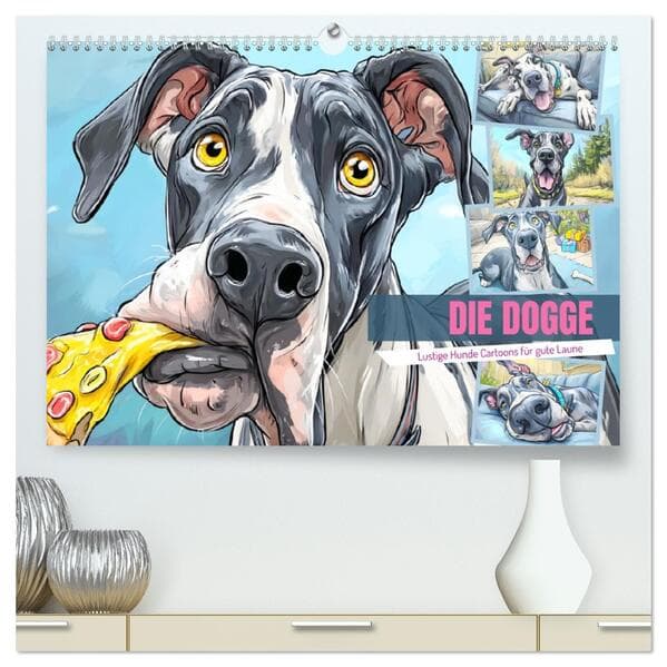 Die Dogge. Lustige Hunde Cartoons für gute Laune (hochwertiger Premium Wandkalender 2026 DIN A2 quer