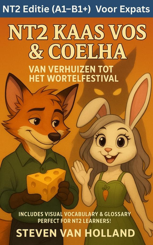 NT2 Kaas Vos & Coelha Van Verhuizen tot het Wortelfestival (NT2 Kaas Vos & Coelha leren je Nederlands, #1)