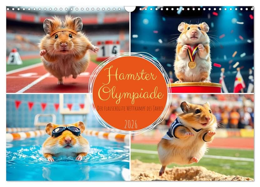 Hamster Olympiade - Der flauschigste Wettkampf des Jahres (Wandkalender 2026 DIN A3 quer), CALVENDO