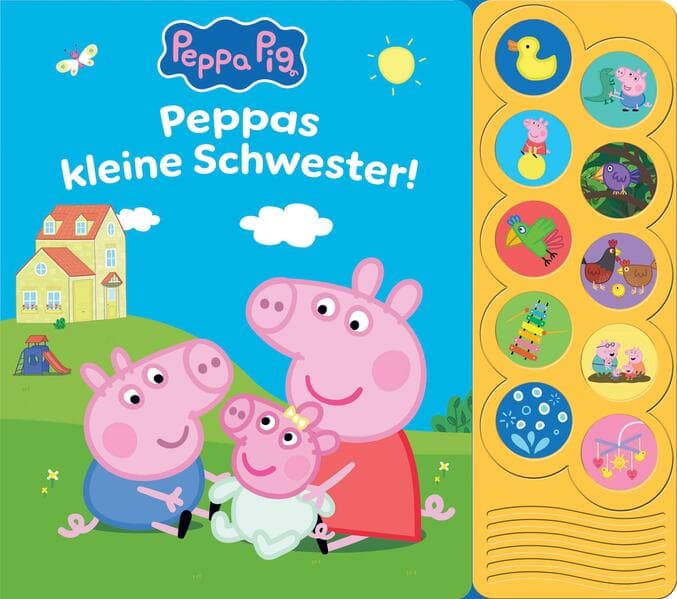 Peppa Pig - Peppas kleine Schwester! - Interaktives Pappbilderbuch mit 10 lustigen Geräuschen