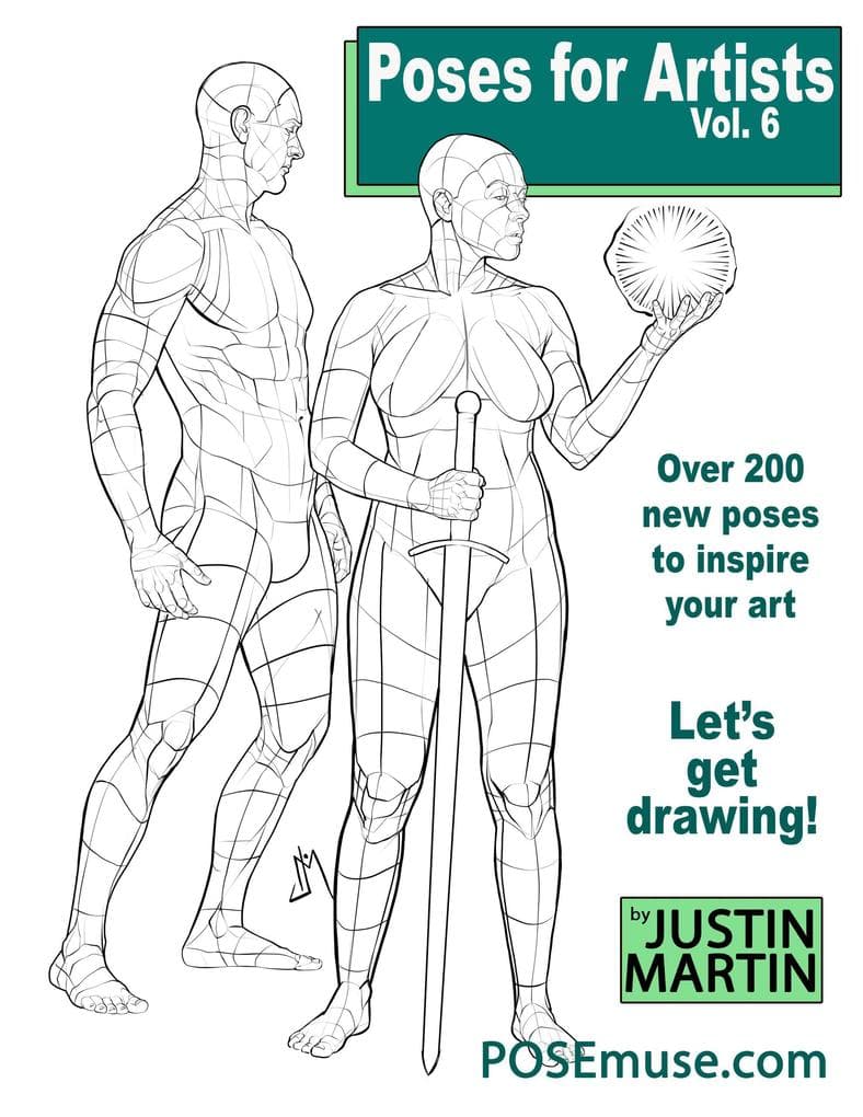Poses For Artists Vol 6 - Various Male & Female Poses (Pose Reference Book Series, #6)