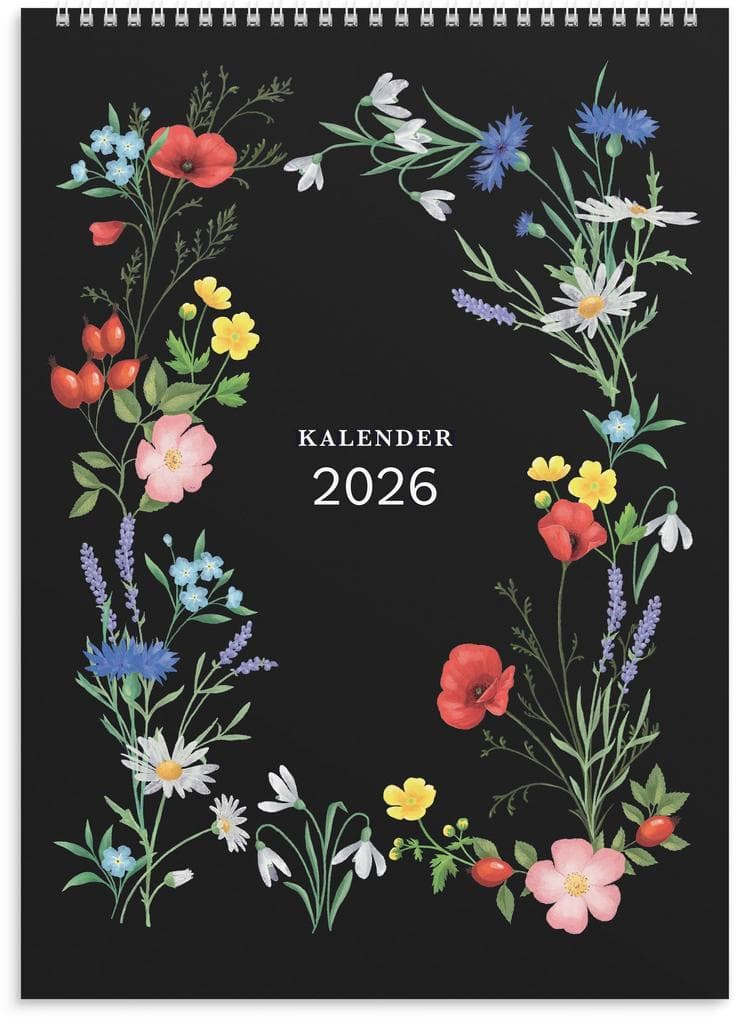 Burde Illustrierte Blumen Wandkalender 2026