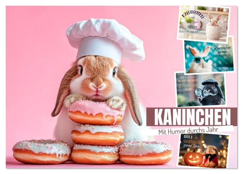 KANINCHEN Mit Humor durchs Jahr (Tischkalender 2026 DIN A5 quer), CALVENDO Monatskalender