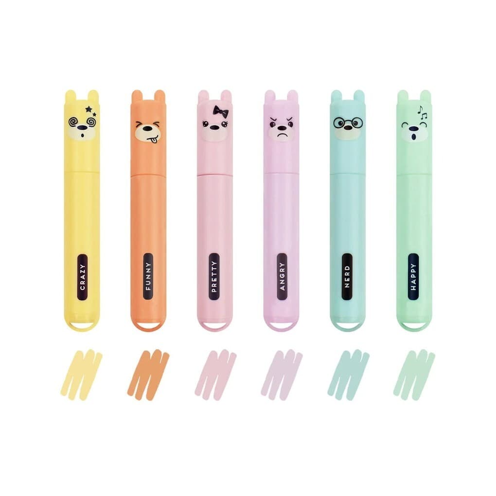 Legami Mini Textmarker Teddy`s Style 6er Set