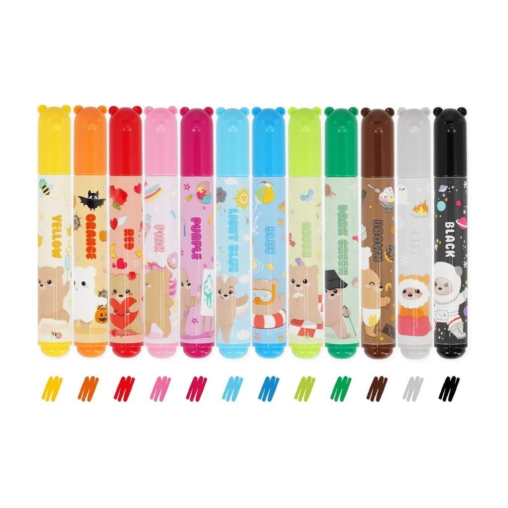 Legami Filzstifte Teddy Friends, 12er Set