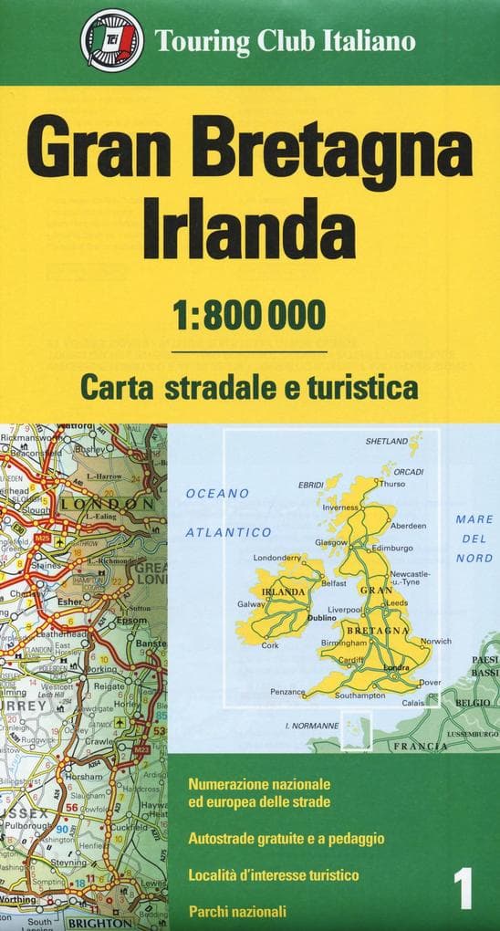 Gran Bretagna e Irlanda 1:800.000. Carta stradale e turistica