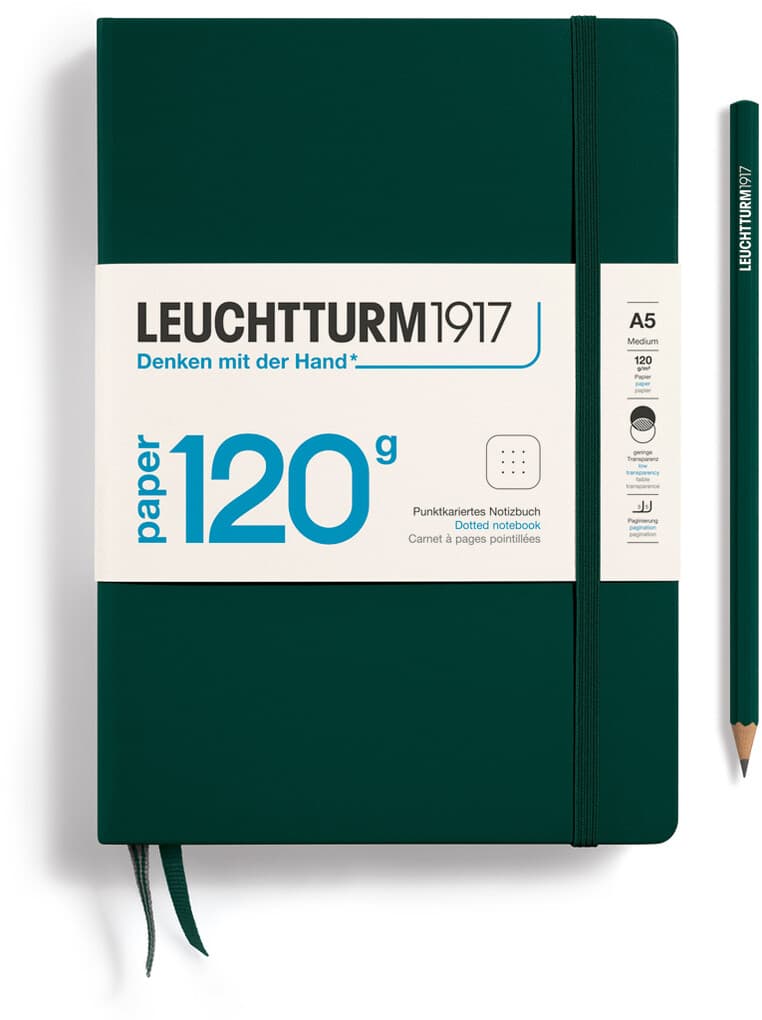 Notizbuch Medium (A5), EDITION 120, Hardcover, 203 num. Seiten, Forest Green, dotted