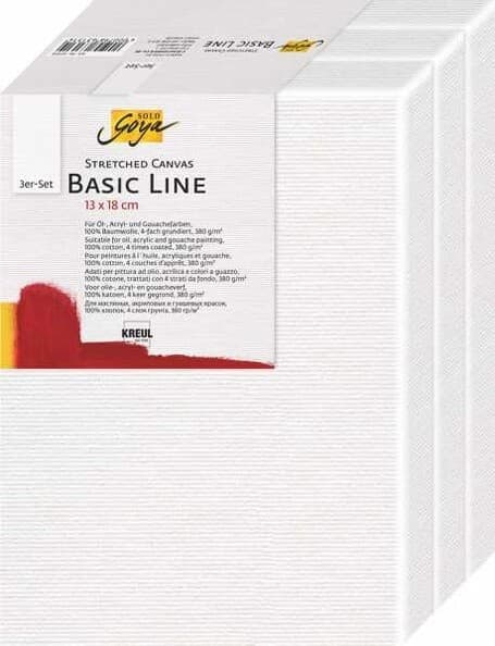 KREUL SOLO GOYA Stretched Canvas Basic Line, Keilrahmen 3er Set, 13 x 18 cm
