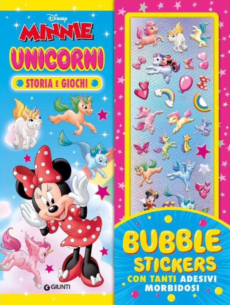 Unicorni. Minnie. Storia e giochi. Bubble stickers. Con tanti adesivi morbidosi