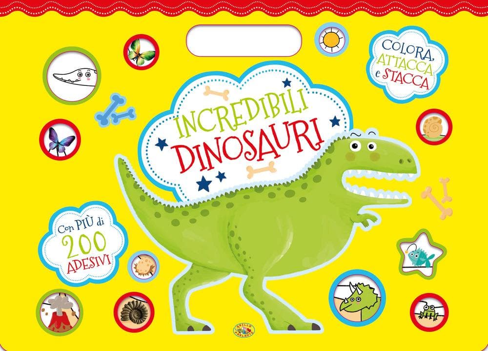 Incredibili dinosauri. Colora, attacca e stacca. Con adesivi
