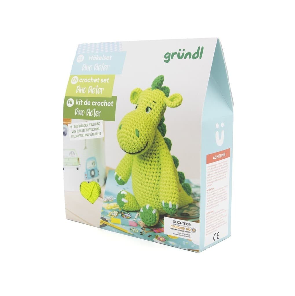 gründl Häkeltier Dino Dieter, Nähset, Häkelset