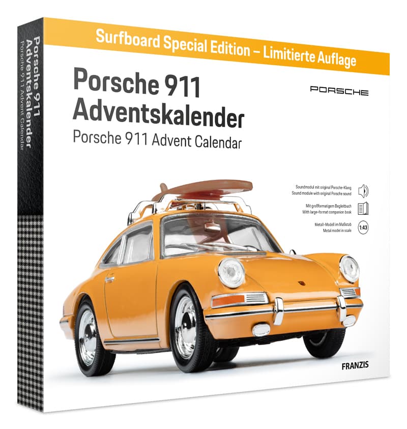 FRANZIS 67299 - Porsche 911 "Surfbrett" Bahamagelb Adventskalender