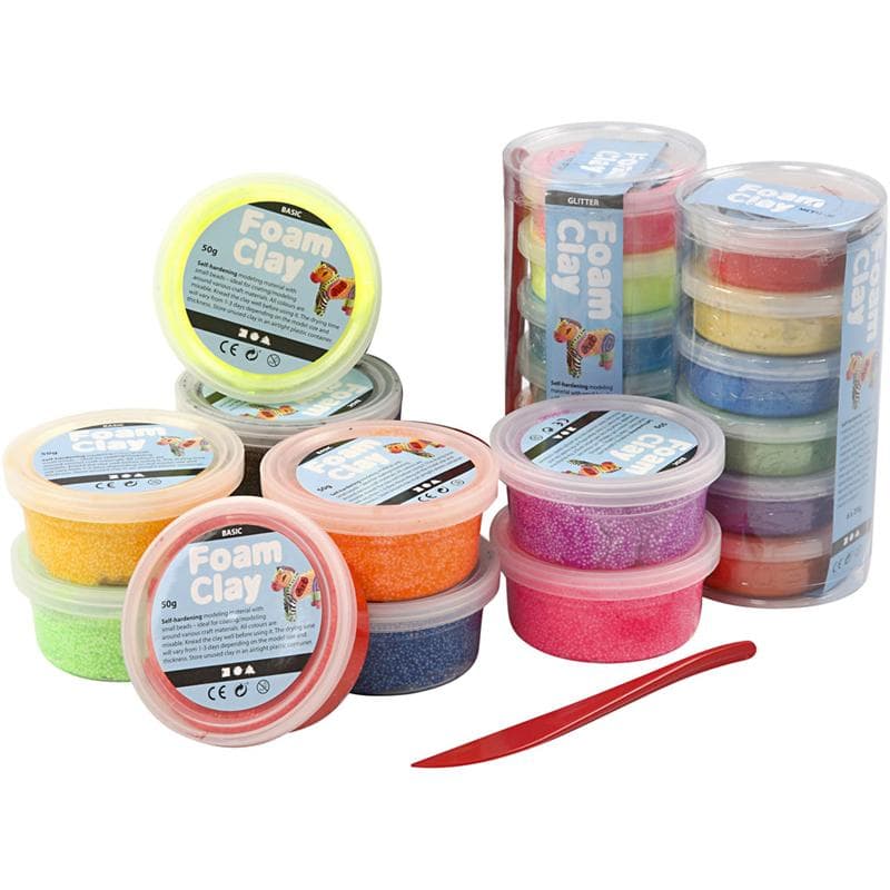 Creativ Company Foam Clay® , sortierte Farben, 22 Dose/ 1 Set