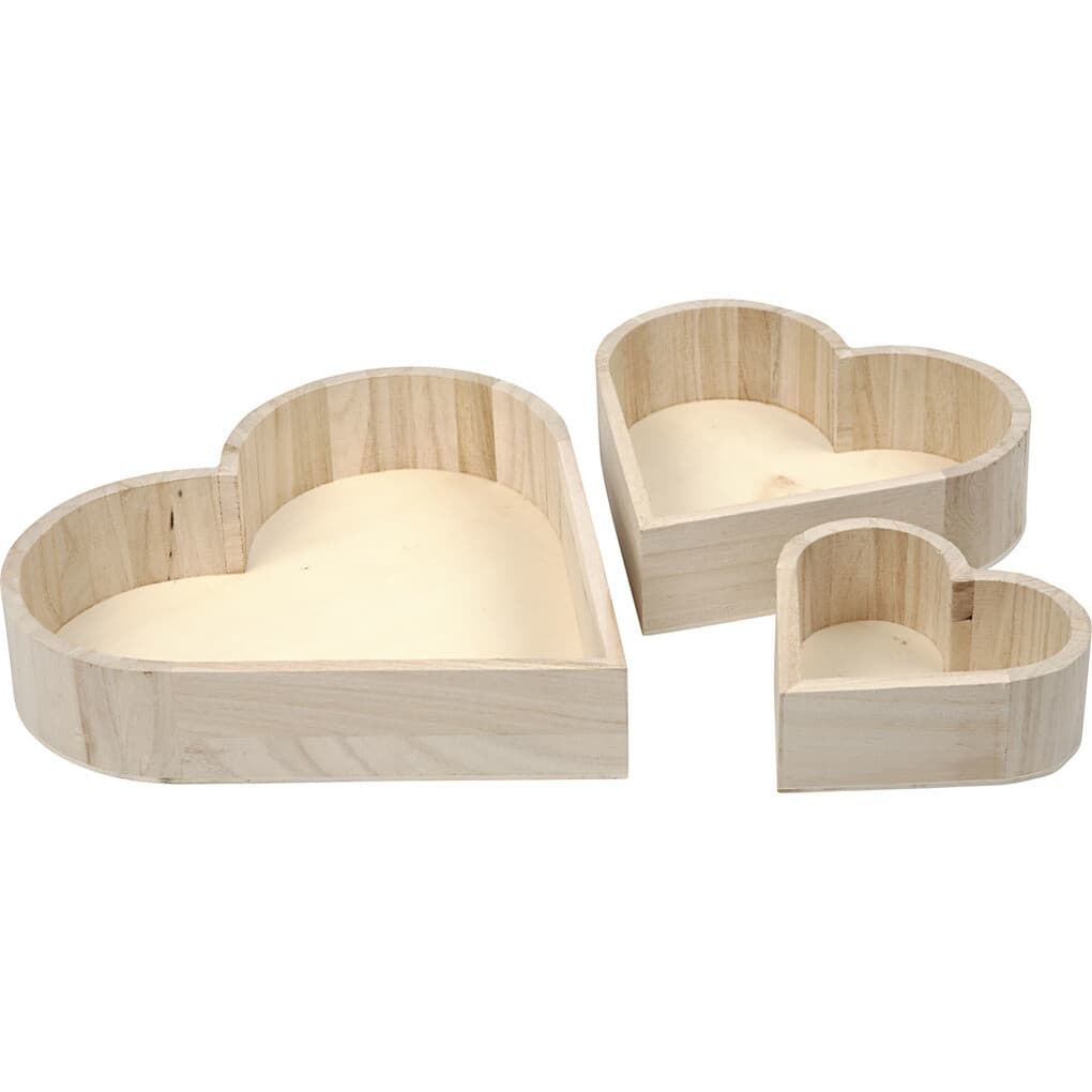 Creativ Company Schalen in Herzform, H 13-25 cm, T 5-5,2 cm, 3 Stk