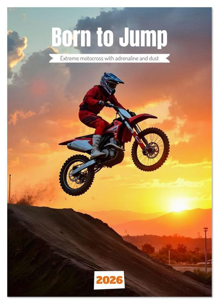 Born to Jump - Extreme motocross with adrenaline and dust (Wall Calendar 2026 DIN A3 portrait), CALVENDO 12 Month Wall Calendar