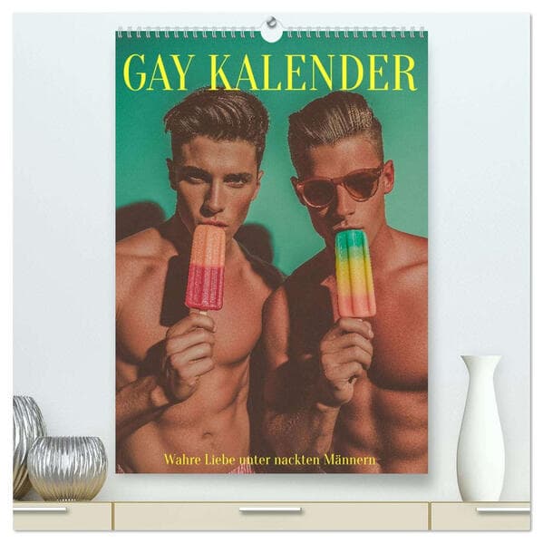 Gay Kalender - Wahre Liebe unter nackten Männern (hochwertiger Premium Wandkalender 2026 DIN A2 hoch), Kunstdruck in Hochglanz