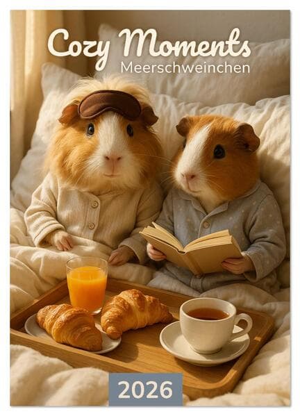 Cozy Moments - Meerschweinchen Kalender (Wandkalender 2026 DIN A4 hoch), CALVENDO Monatskalender
