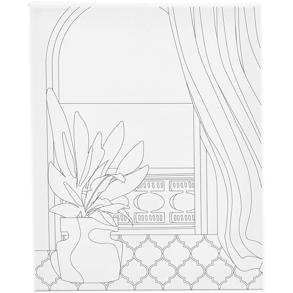Creativ Company Mal-Leinwand mit Aufdruck, Fenster, T 1,6 cm, Größe 24x30 cm, 360 g, 1 Stk