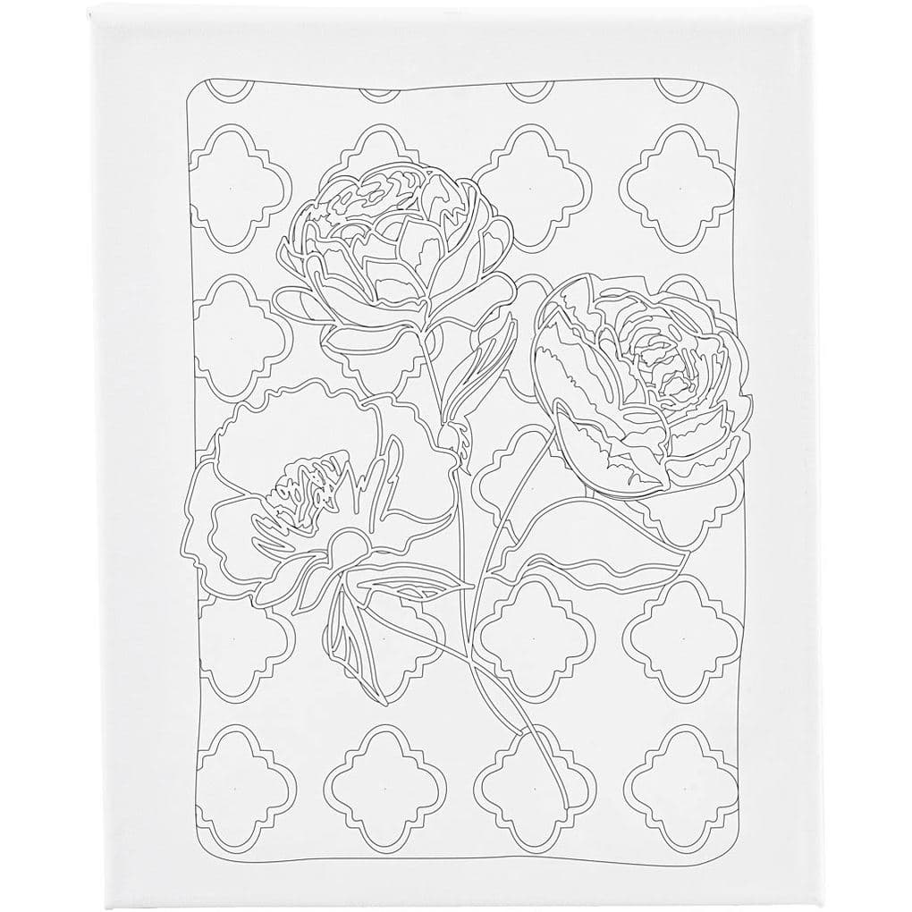 Creativ Company Mal-Leinwand mit Aufdruck, Rosen, T 1,6 cm, Größe 24x30 cm, 360 g, 1 Stk