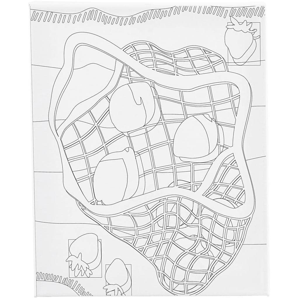 Creativ Company Mal-Leinwand mit Aufdruck, Zitrusfrüchte, T 1,6 cm, Größe 24x30 cm, 360 g, 1 Stk