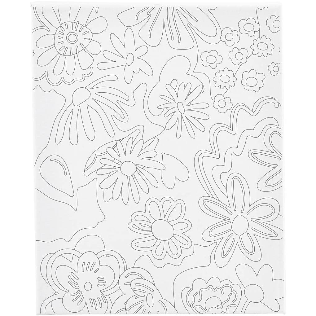 Creativ Company Mal-Leinwand mit Aufdruck, Blumen, T 1,6 cm, Größe 24x30 cm, 360 g, 1 Stk