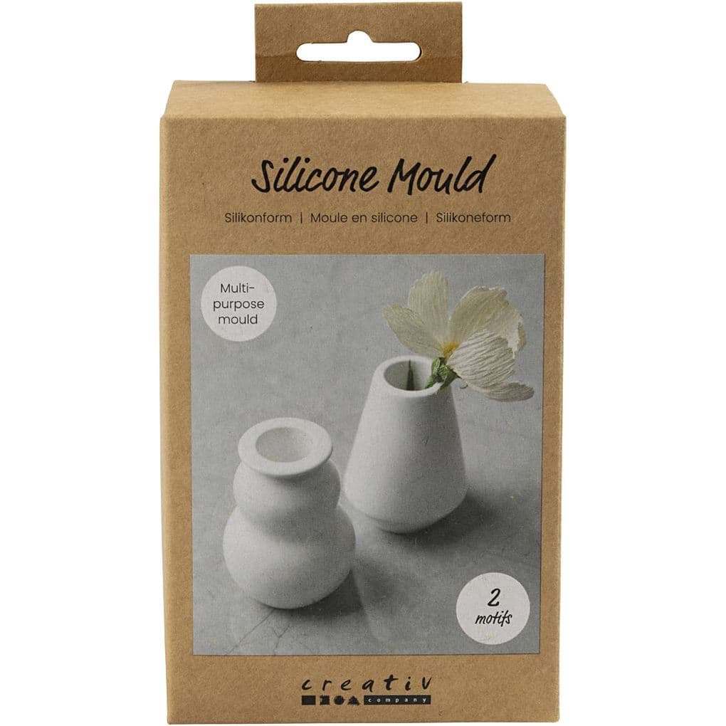 Creativ Company Silikonform, Vase und Kerzenhalter, H 7,5 cm, D 5,5 cm, Matt transparent, 2 Stk