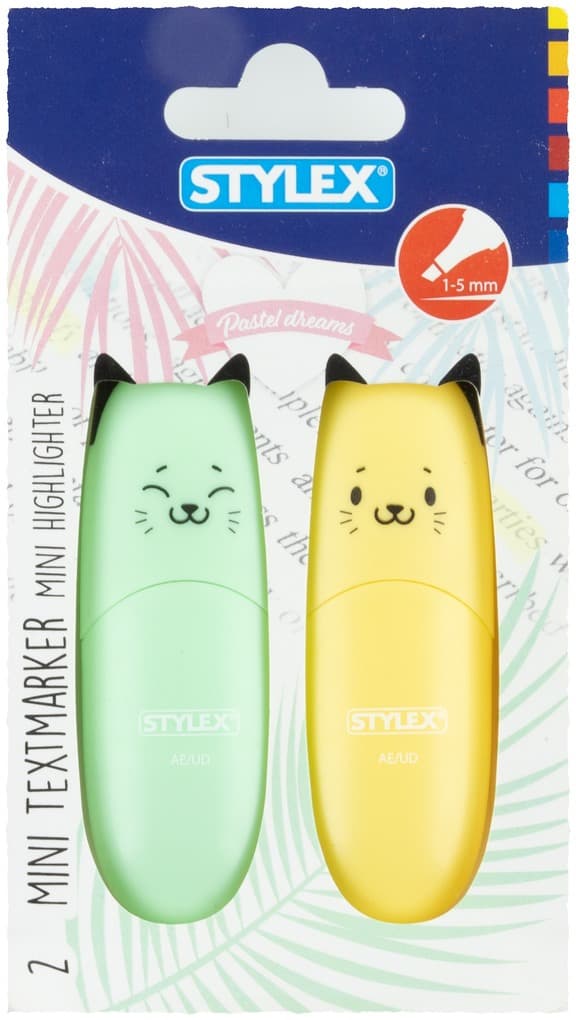 Stylex Mini-Textmaker, 2 Stück, Pastell, Katzendesign