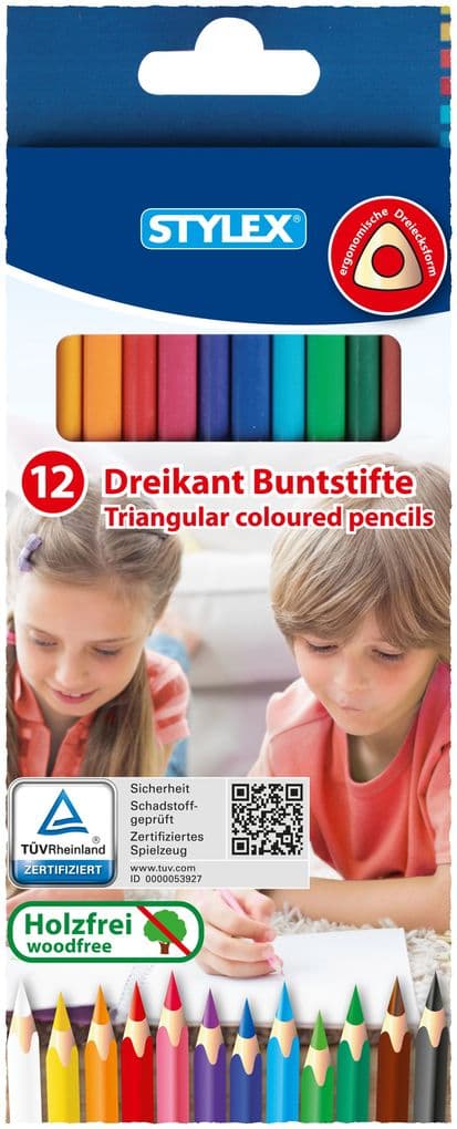 Stylex Buntstifte, Dreikant, 12 Stück