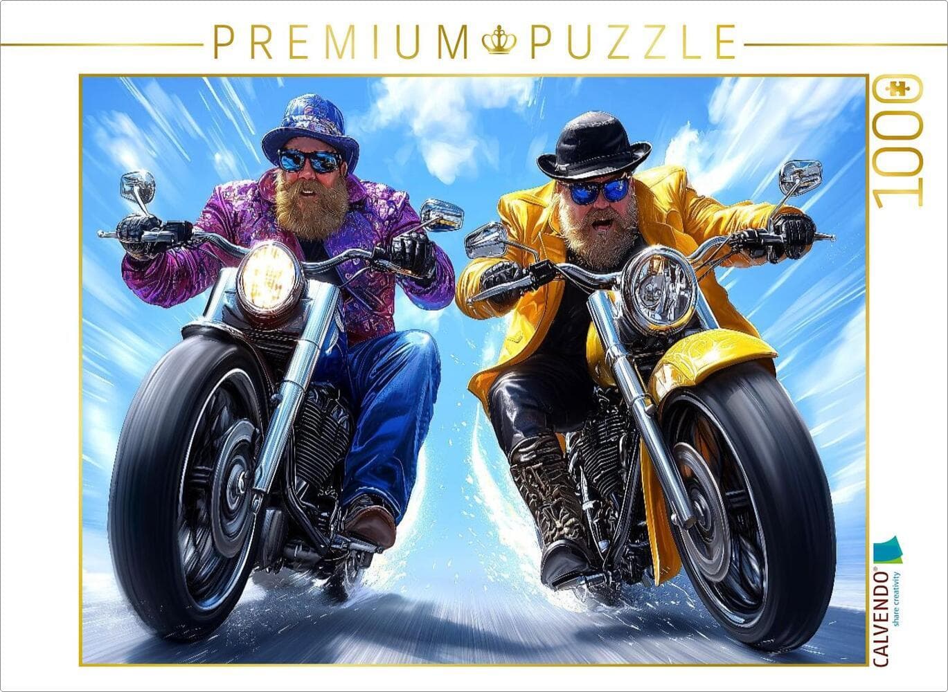 CALVENDO Puzzle Wind im Gesicht, WLAN im Helm | 1000 Teile Lege-Größe 64x48cm Foto-Puzzle für glückl